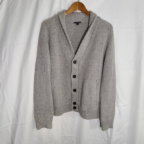 Theory Wool/Cashmere Shawl Colllar Button Front Cardigan - Picture 1 of 13